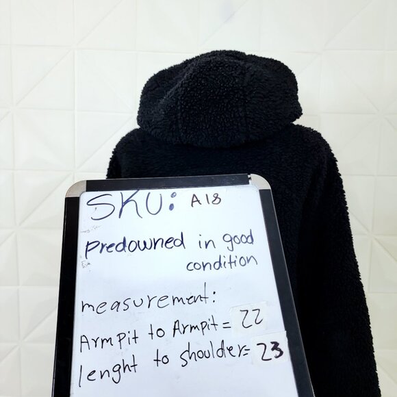 Lululemon Women's Black Textured Fleece 1/2 Zip Teddy Pullover Hoodie Size 6 - Picture 7 of 9